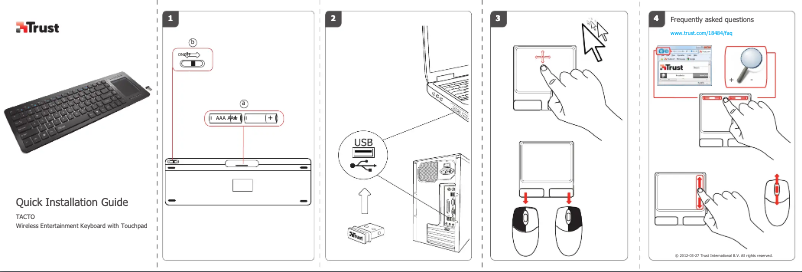 Page 1 de la notice Manuel utilisateur Trust 18484 Tacto Wireless Entertainment