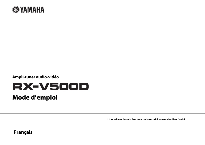 Page 1 of the manual Instruction Manual Yamaha RX-V500D