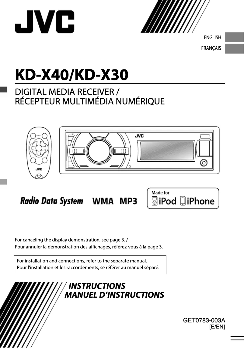 Page n°1 - Manuel utilisateur JVC KD-X40