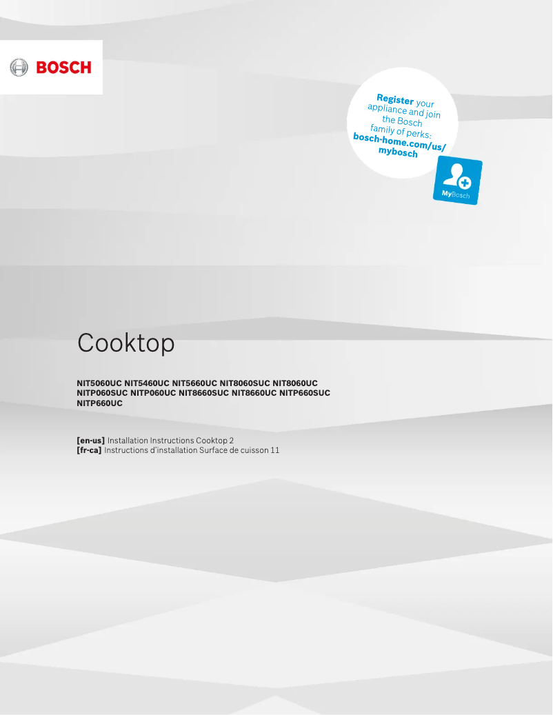 Page 1 de la notice Guide d'installation Bosch NIT8060UC