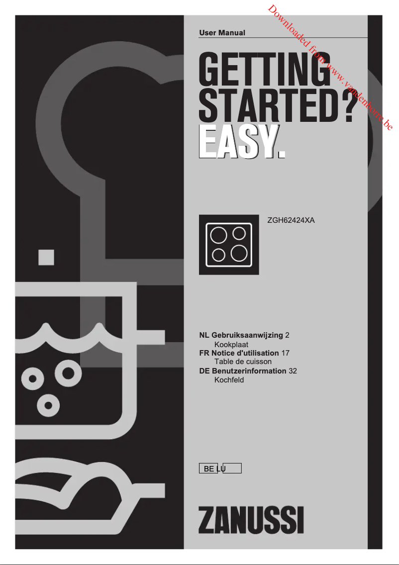 Page n°1 - Manuel utilisateur Zanussi ZGH62424XA