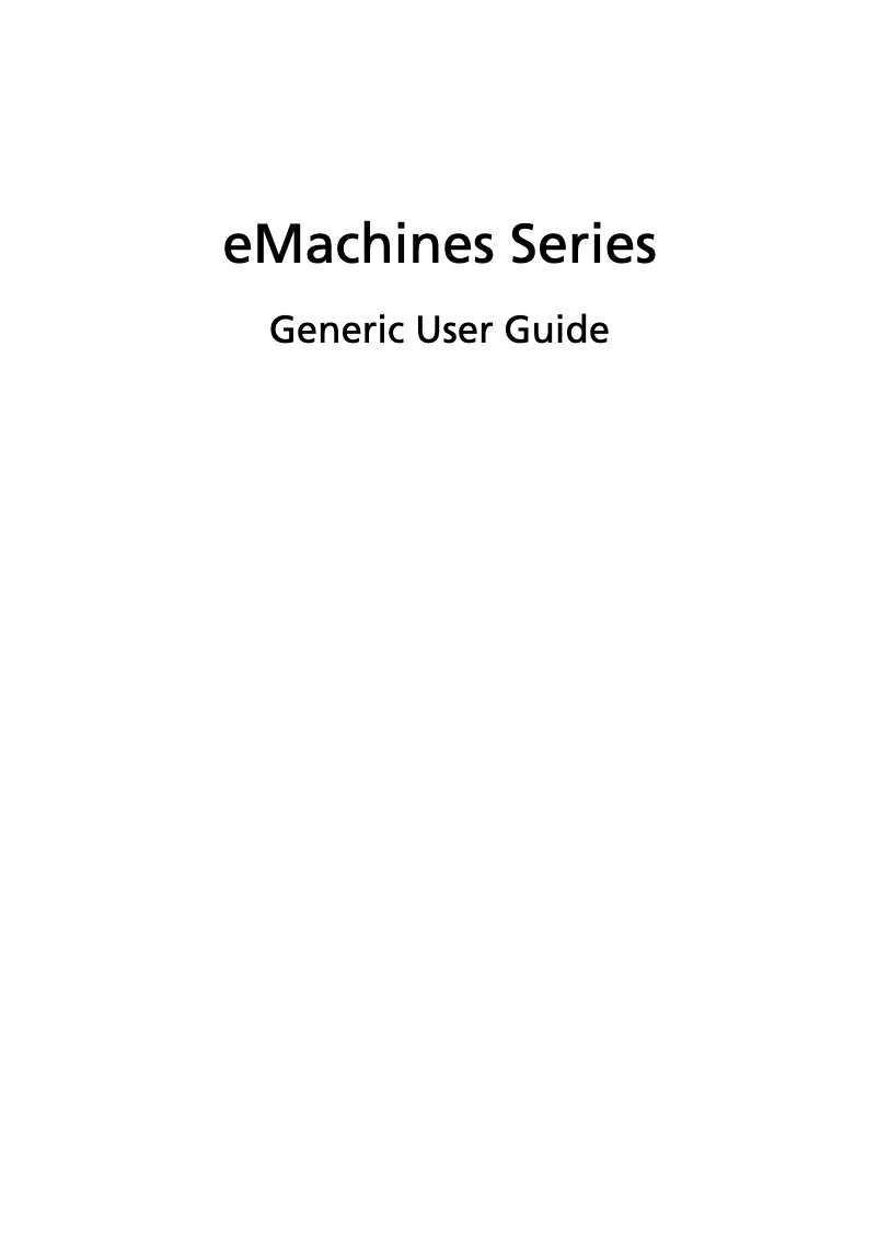 Page n°1 - Manuel utilisateur eMachines D442
