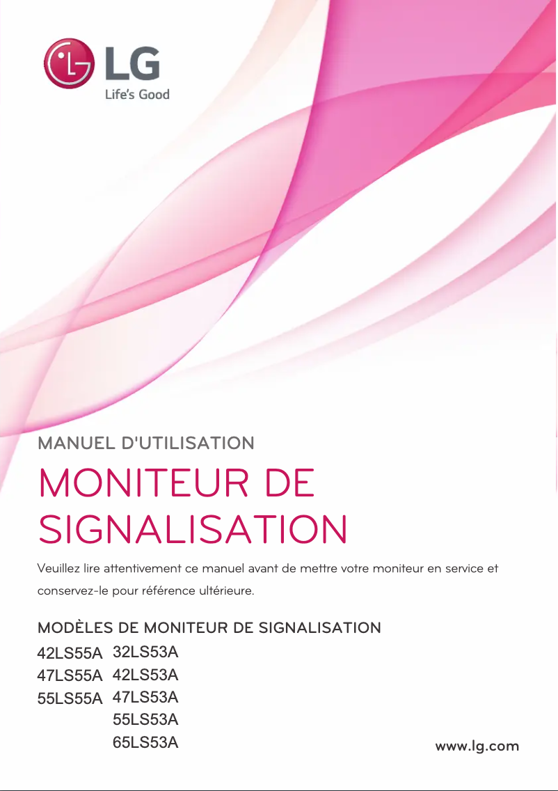 Image de la première page du manuel de l'appareil 47LS55A