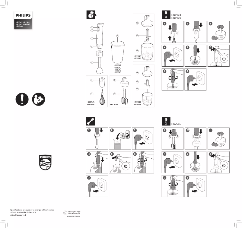 Page 1 de la notice Guide de démarrage rapide Philips ProMix HR2543