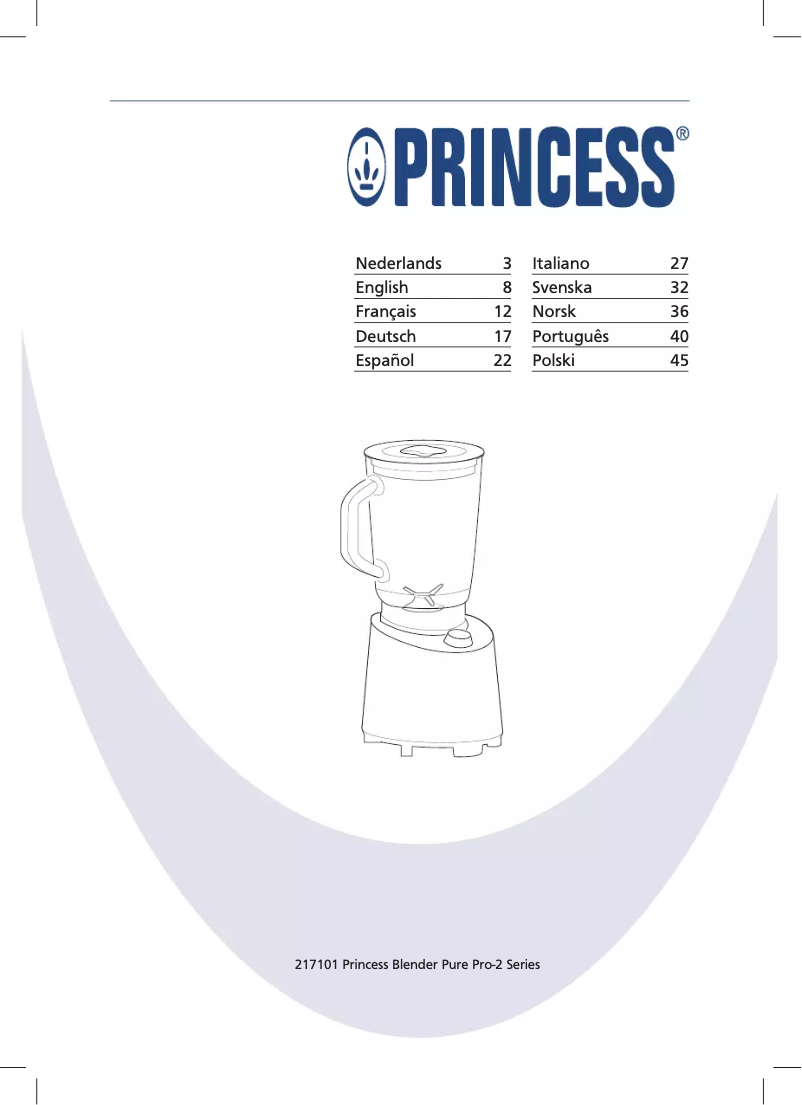 Image de la première page du manuel de l'appareil Blender Pure Pro-2 Series
