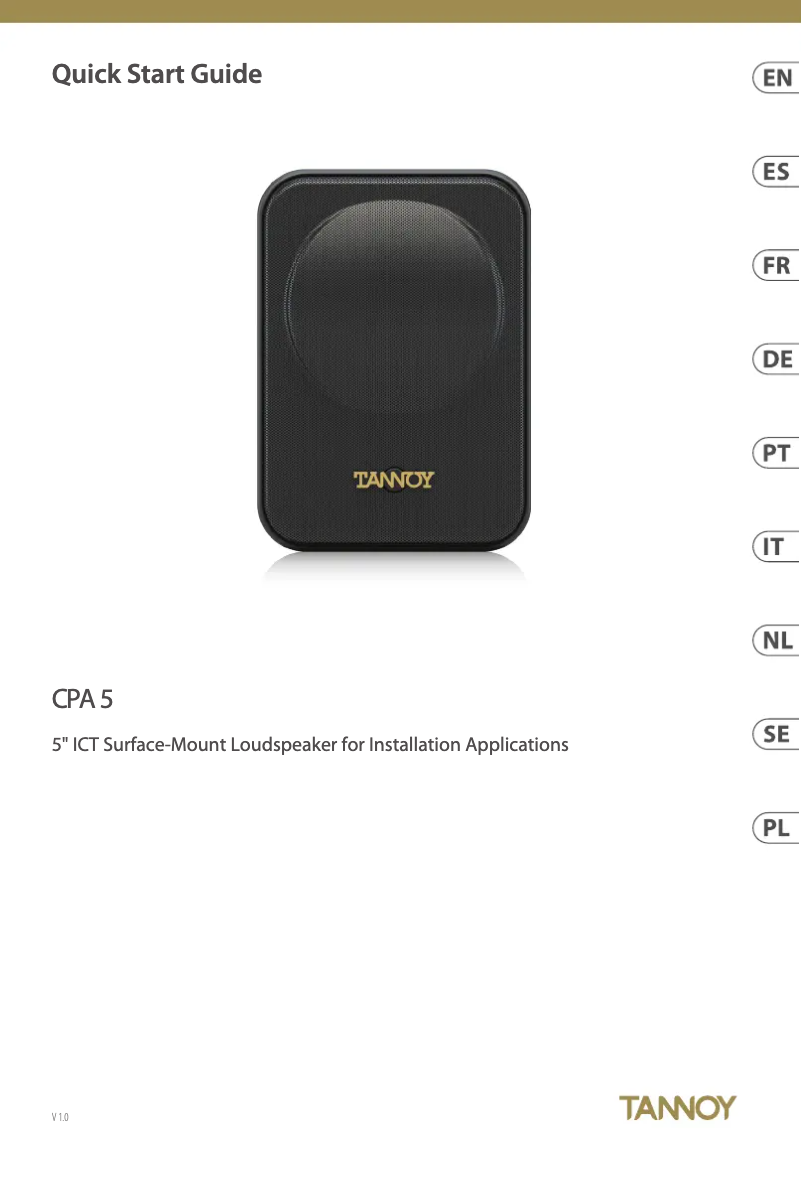 Page 1 de la notice Manuel utilisateur Tannoy CPA 5