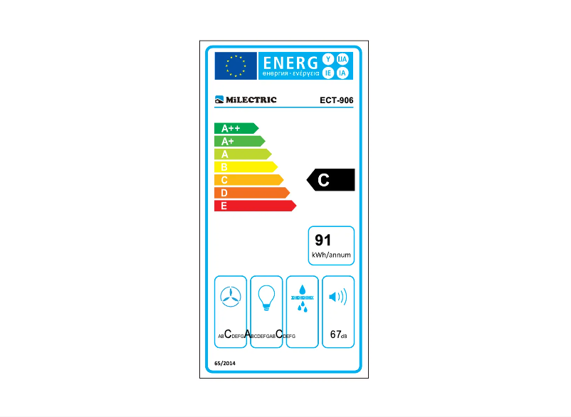 Page 1 de la notice Label énergétique Infiniton ECT-906