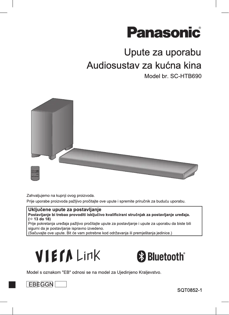 Image de la première page du manuel de l'appareil SC-HTB690