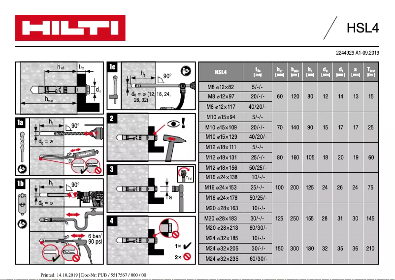 Page 1 de la notice Manuel utilisateur Hilti HSL4