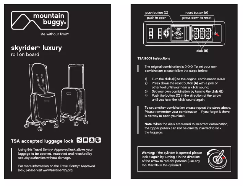 Page n°1 - Manuel utilisateur Mountain Buggy Skyrider Luxury