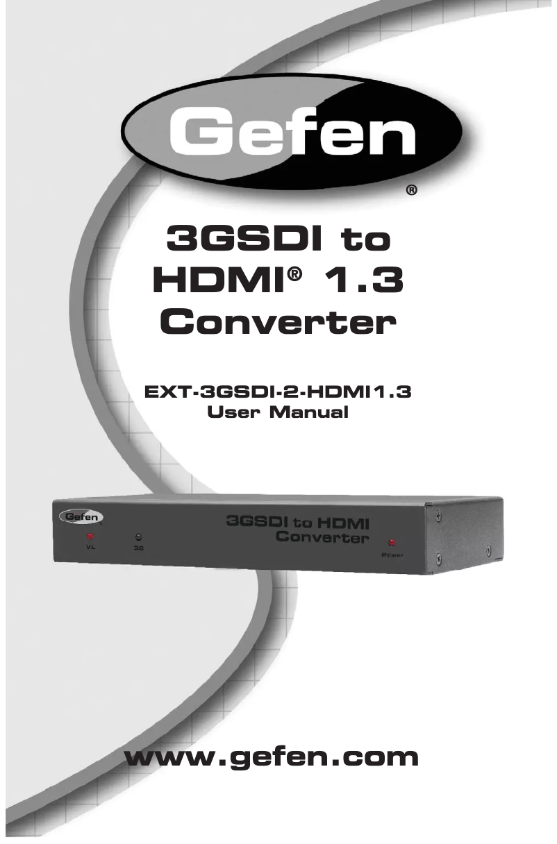 Página 1 del manual Manual de usuario Gefen EXT-3GSDI-2-HDMI1.3
