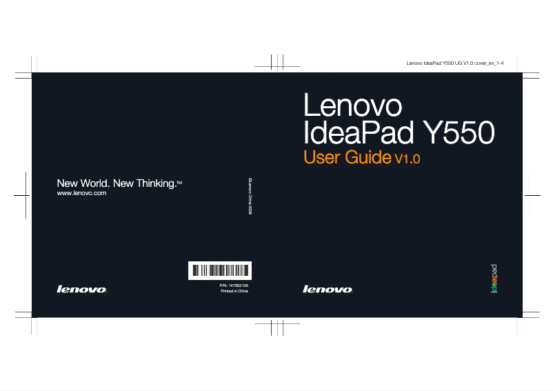 Page n°1 - Manuel utilisateur Lenovo IdeaPad Y550