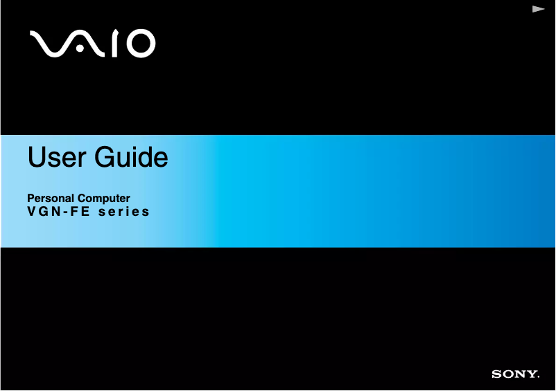 Page n°1 - Manuel utilisateur Sony Vaio VGN-FE11M