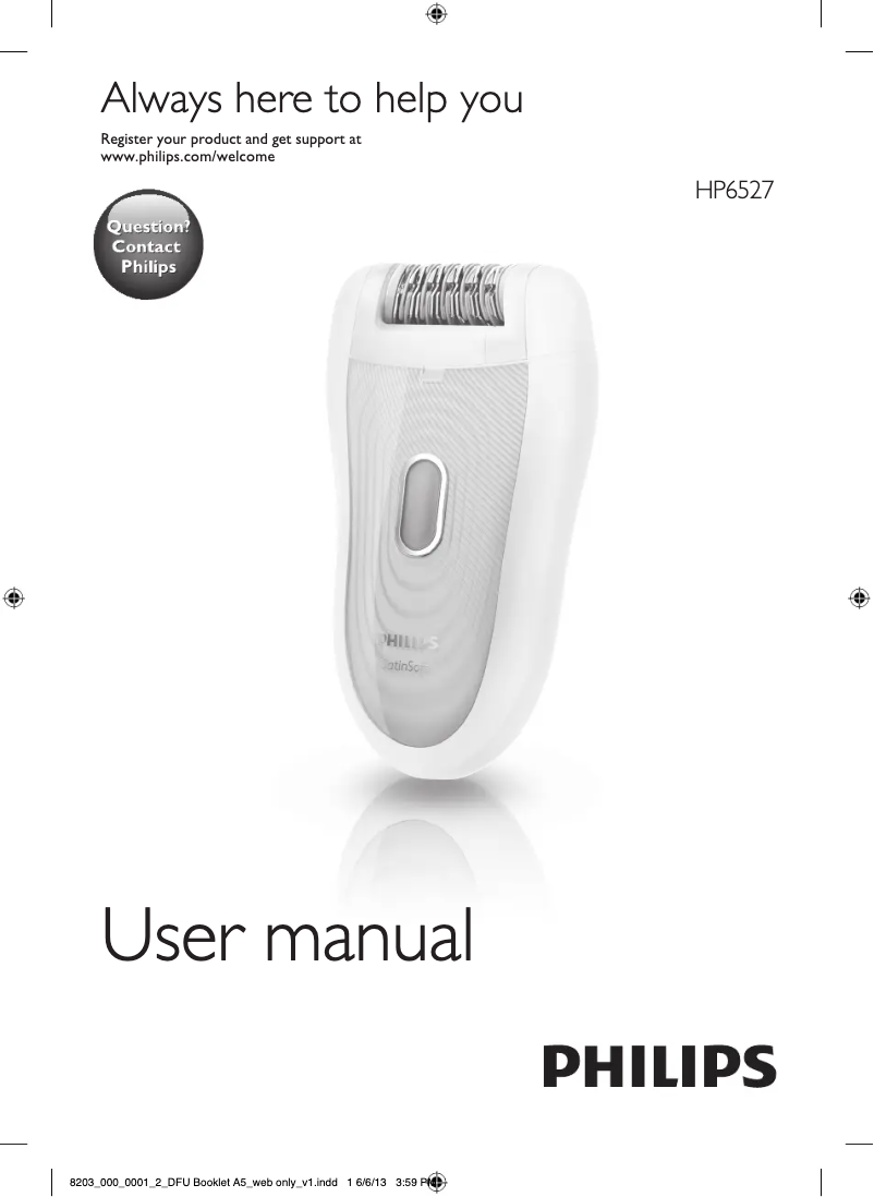 Image de la première page du manuel de l'appareil SatinSoft HP6527