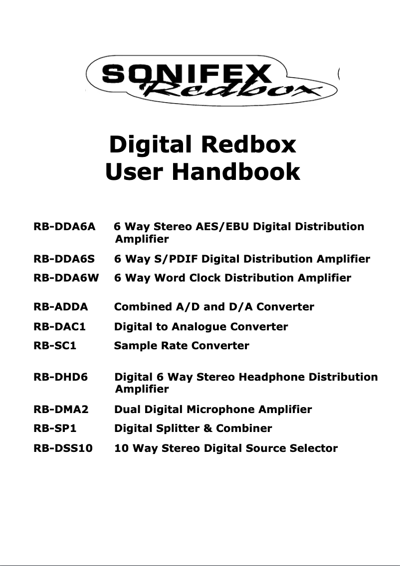Image de la première page du manuel de l'appareil Redbox RB-DSS10