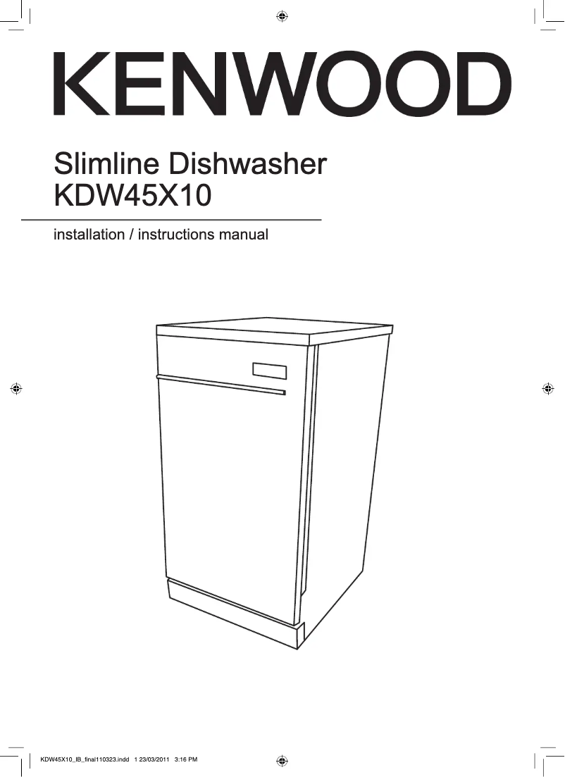 Page n°1 - Manuel utilisateur Kenwood KDW45X10 Slimline