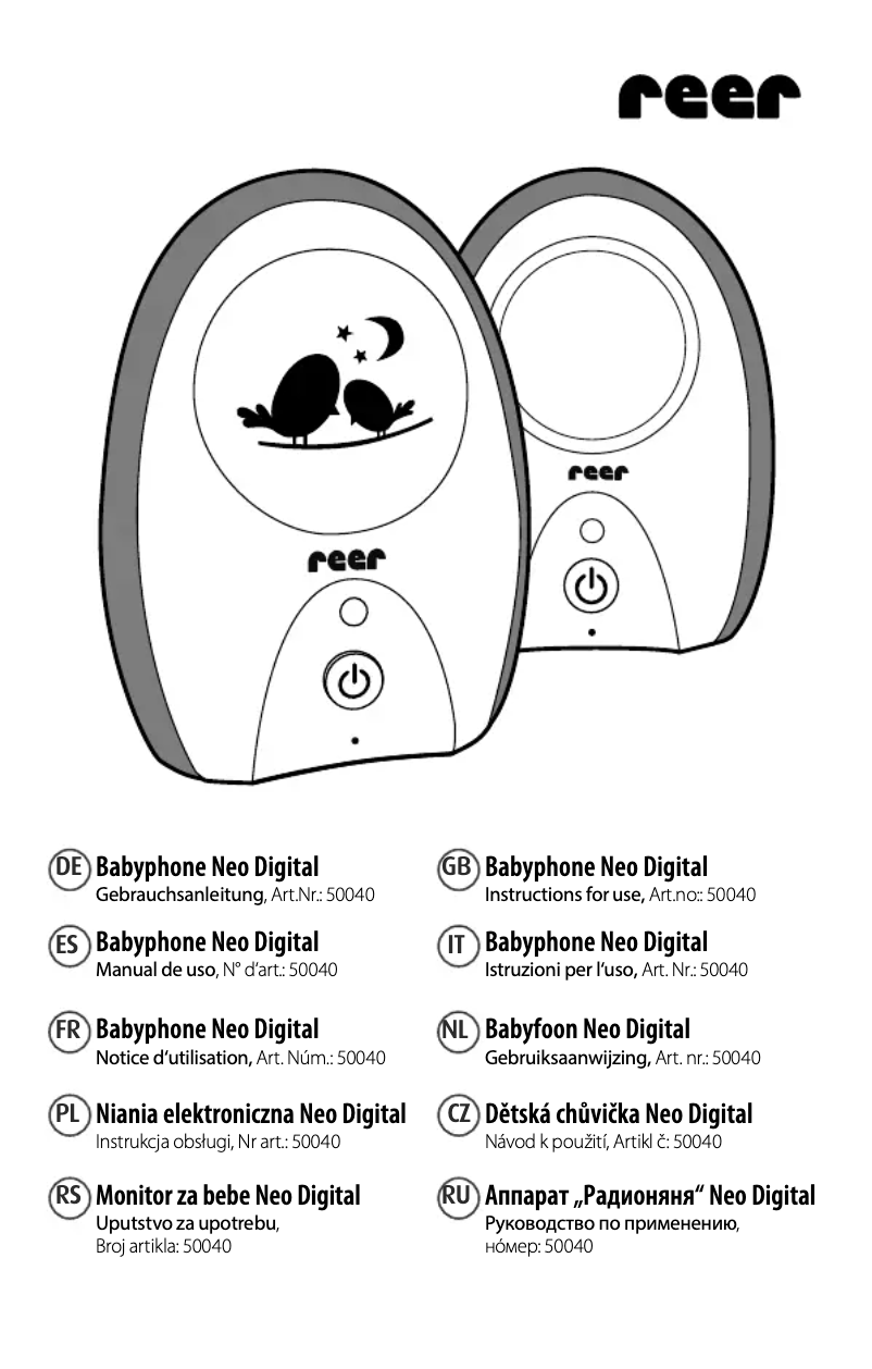 Image de la première page du manuel de l'appareil Neo 50040
