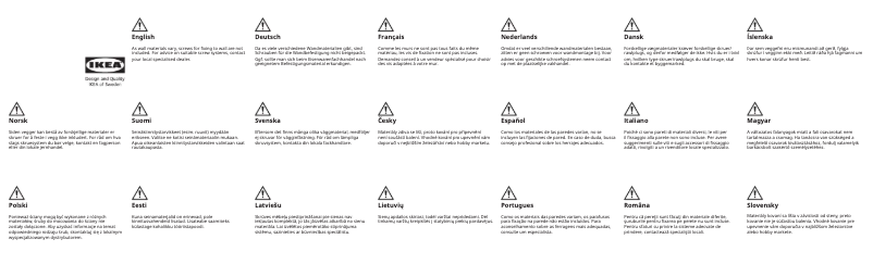 Page 1 de la notice Manuel utilisateur Ikea STOREDAMM 505.761.70