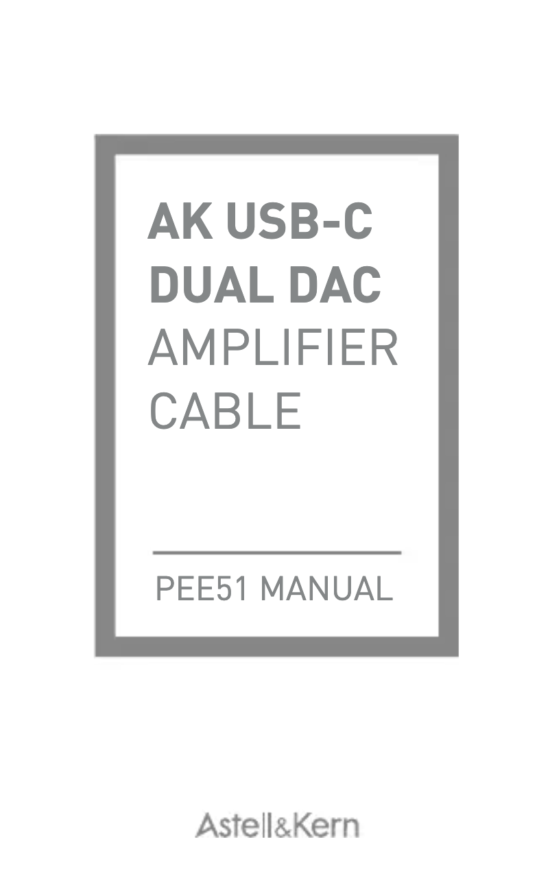 Page 1 de la notice Manuel utilisateur Astell&Kern USB-C Dual DAC