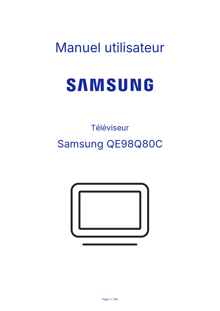 Page n°1 - Manuel utilisateur Samsung QE98Q80C