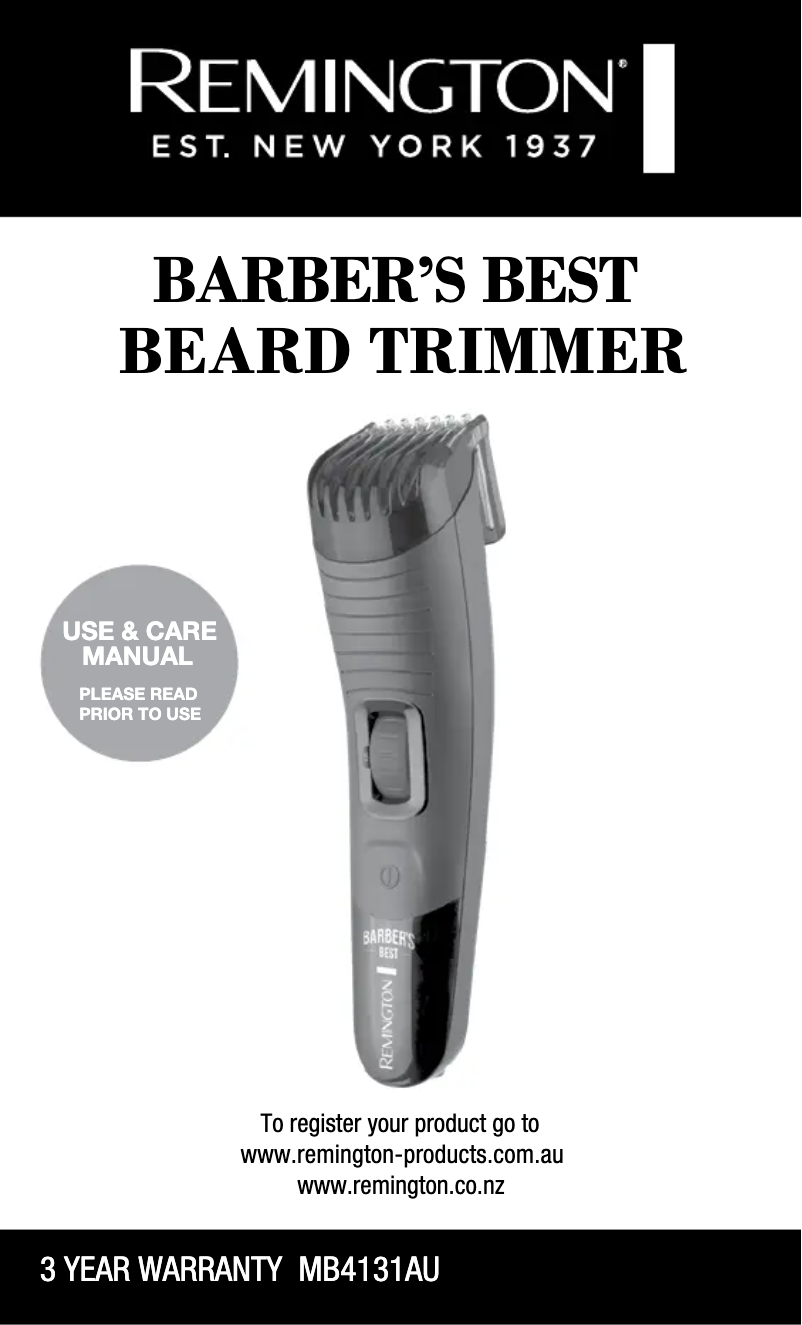 Page 1 de la notice Manuel utilisateur Remington MB4131AU