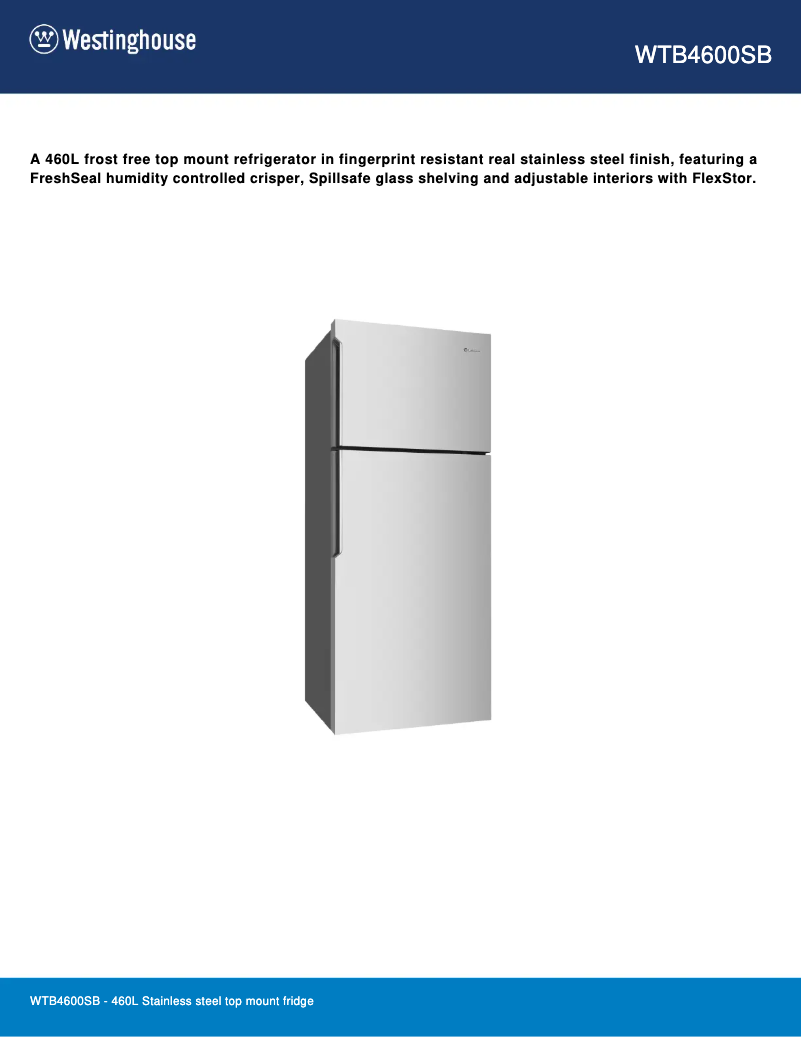 Image de la première page du manuel de l'appareil WTB4600SB