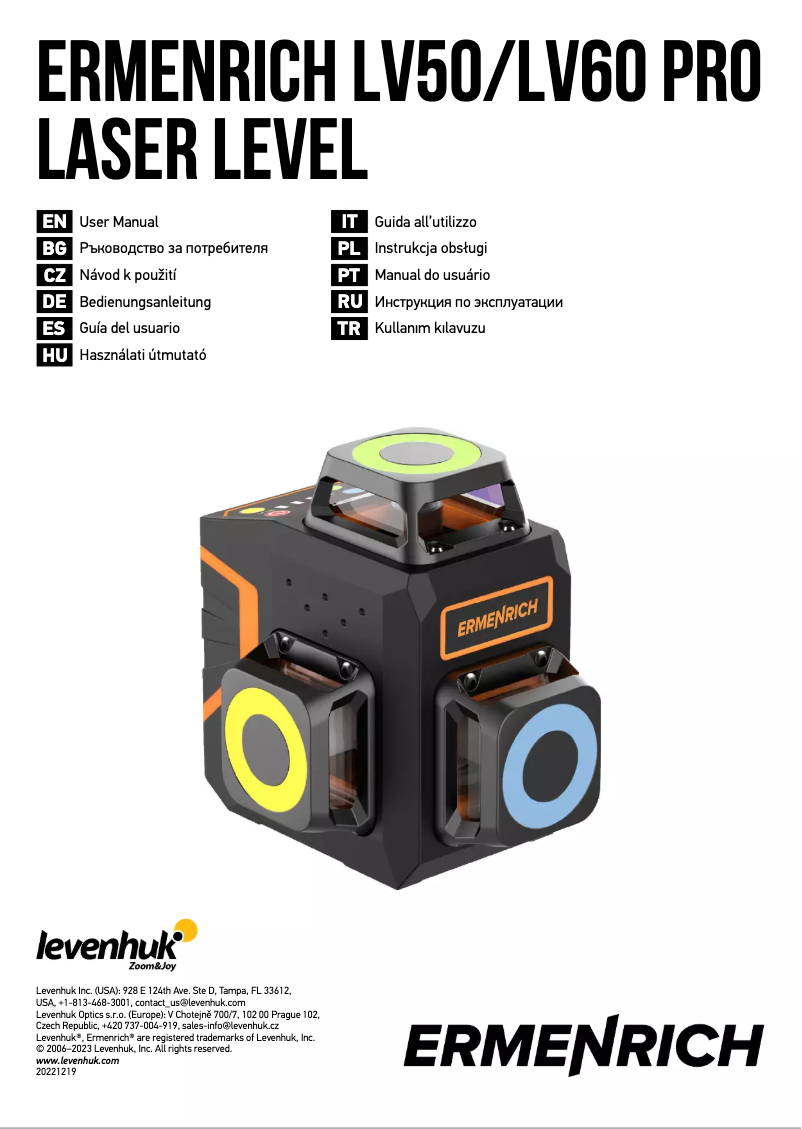 Page 1 de la notice Manuel utilisateur Ermenrich LV60 PRO