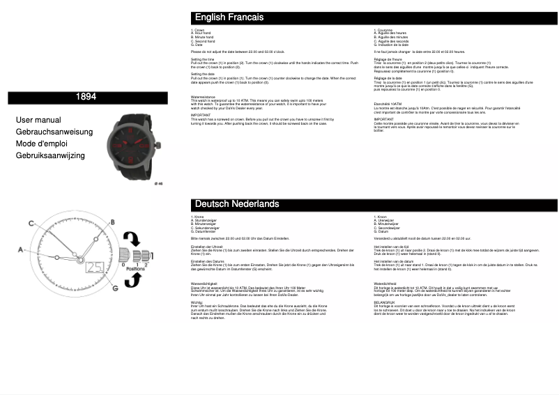 Image de la première page du manuel de l'appareil 1894