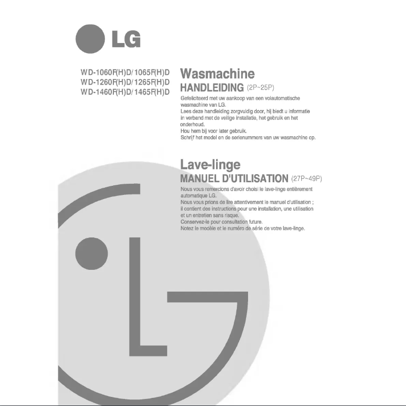 Page n°1 - Manuel utilisateur LG WD-1260FD