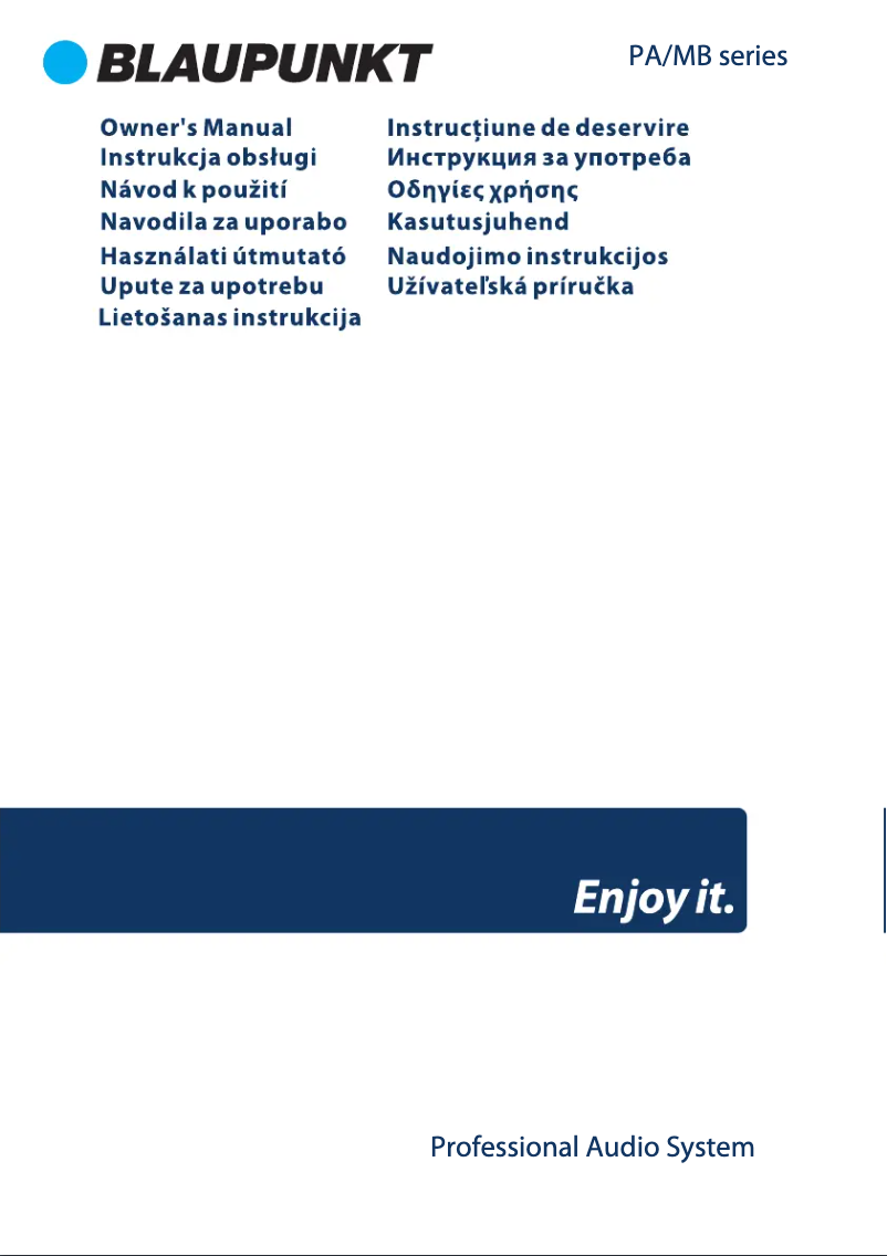 Page n°1 - Manuel utilisateur Blaupunkt MB06.2