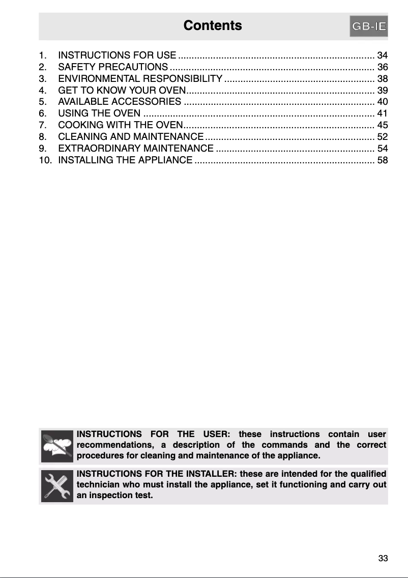Page n°1 - Manuel utilisateur Smeg SC 521 X8
