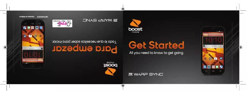 Page 1 de la notice Manuel utilisateur ZTE Warp Sync