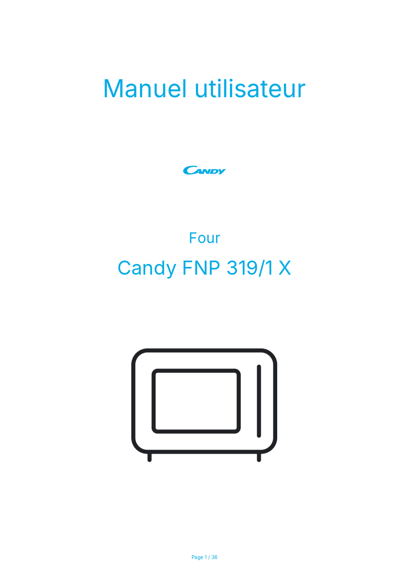 Page n°1 - Manuel utilisateur Candy FNP 319/1 X
