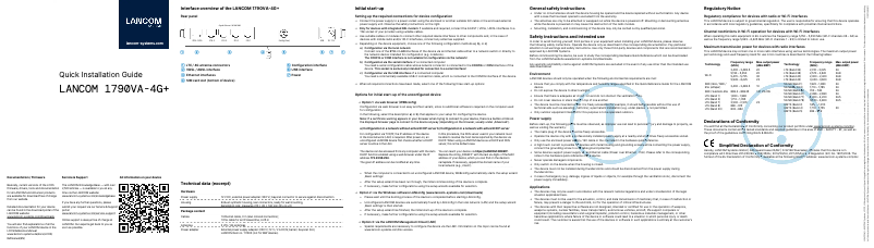Page n°1 - Guide d'installation Lancom 1790VA-4G+