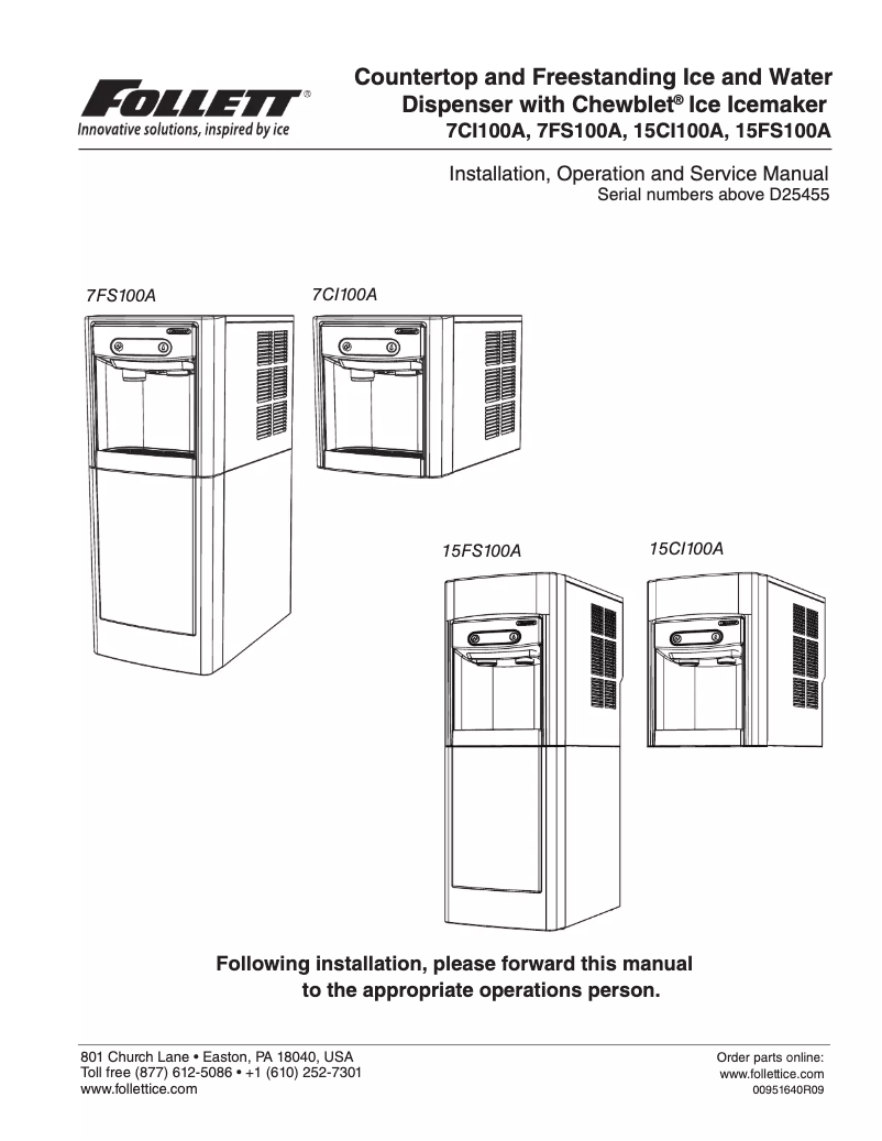 Image de la première page du manuel de l'appareil 7FS100A-IW-CF-ST-00