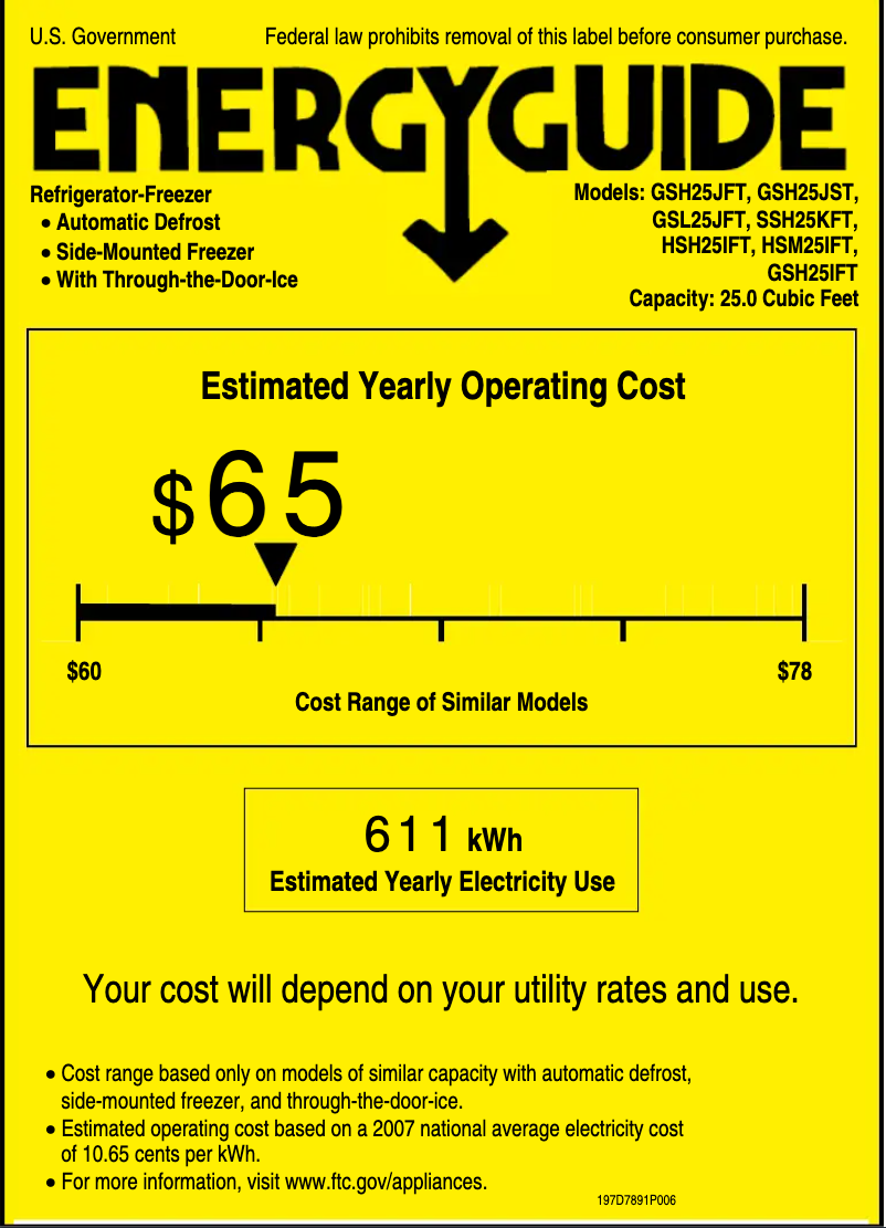 Page 1 de la notice Label énergétique Hotpoint HSH25IFTBB