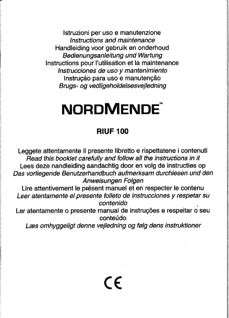 Page n°1 - Manuel utilisateur Nordmende RIUF 100