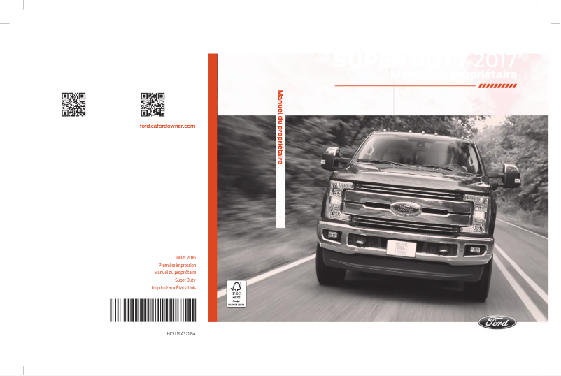 Page n°1 - Manuel utilisateur Ford F-450 (2017)