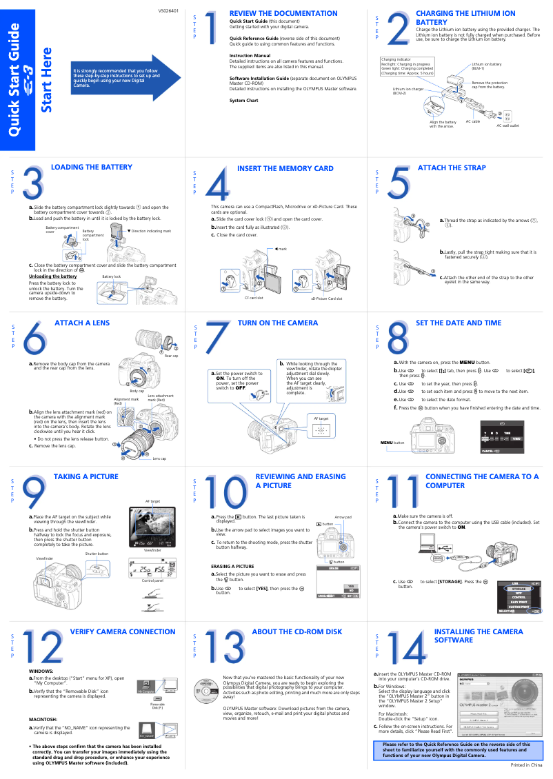Página 1 del manual Guía de inicio rápido Olympus E-3