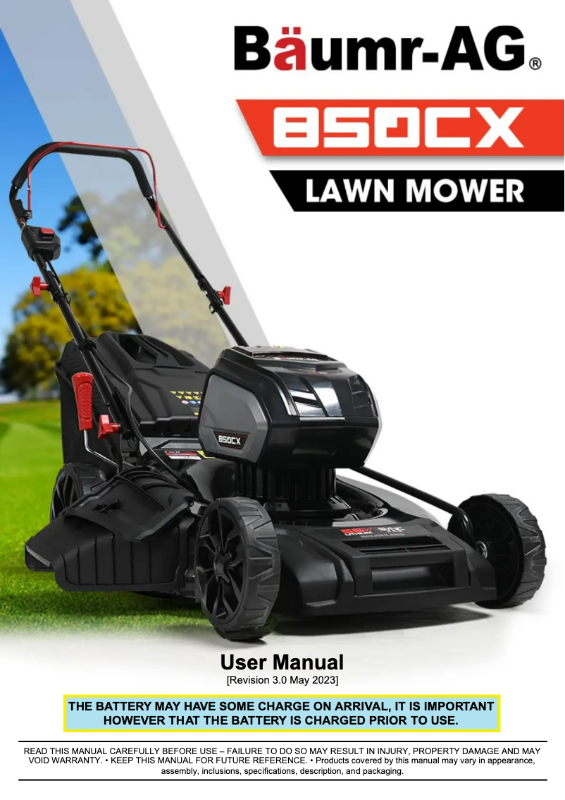 Page n°1 - Manuel utilisateur Baumr-AG 850CX