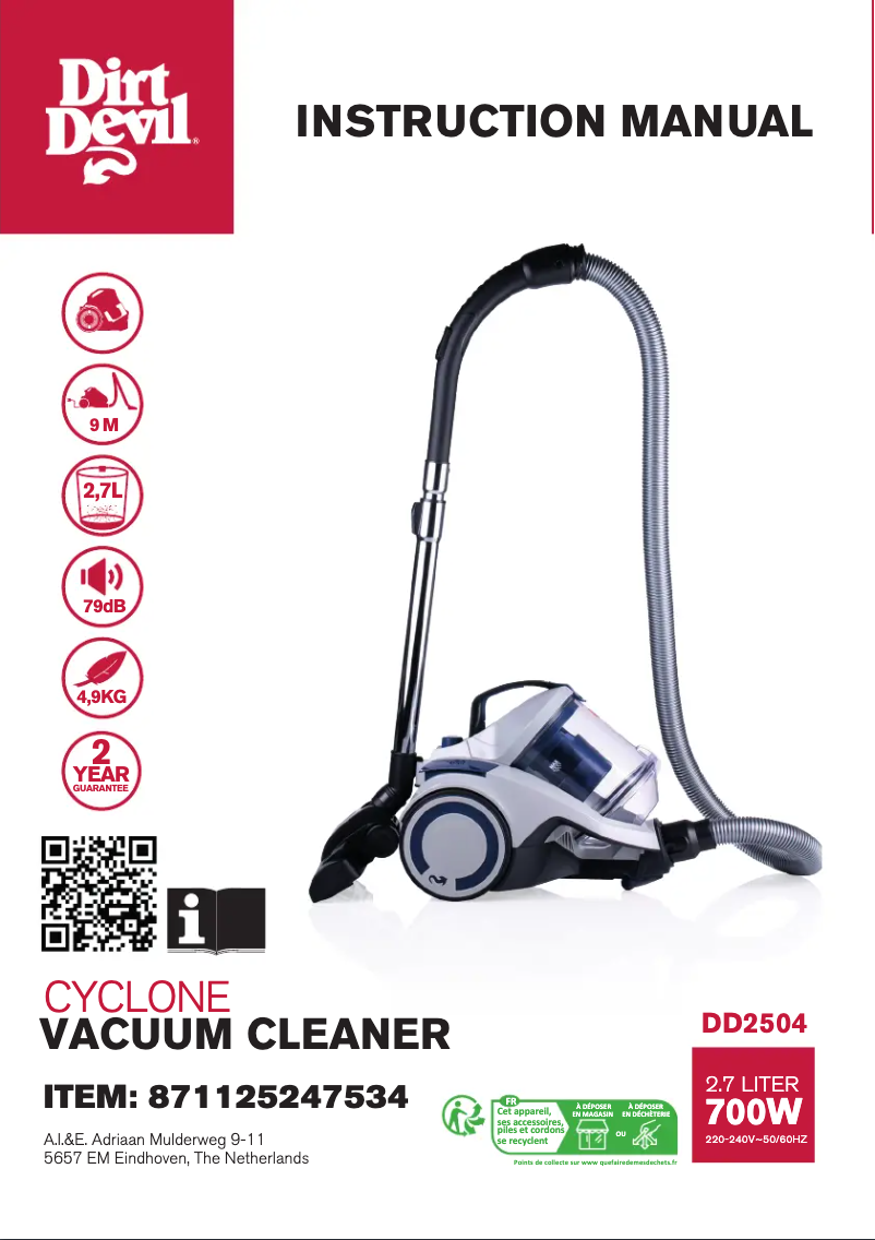 Página 1 del manual Manual de usuario Dirt Devil DD2504