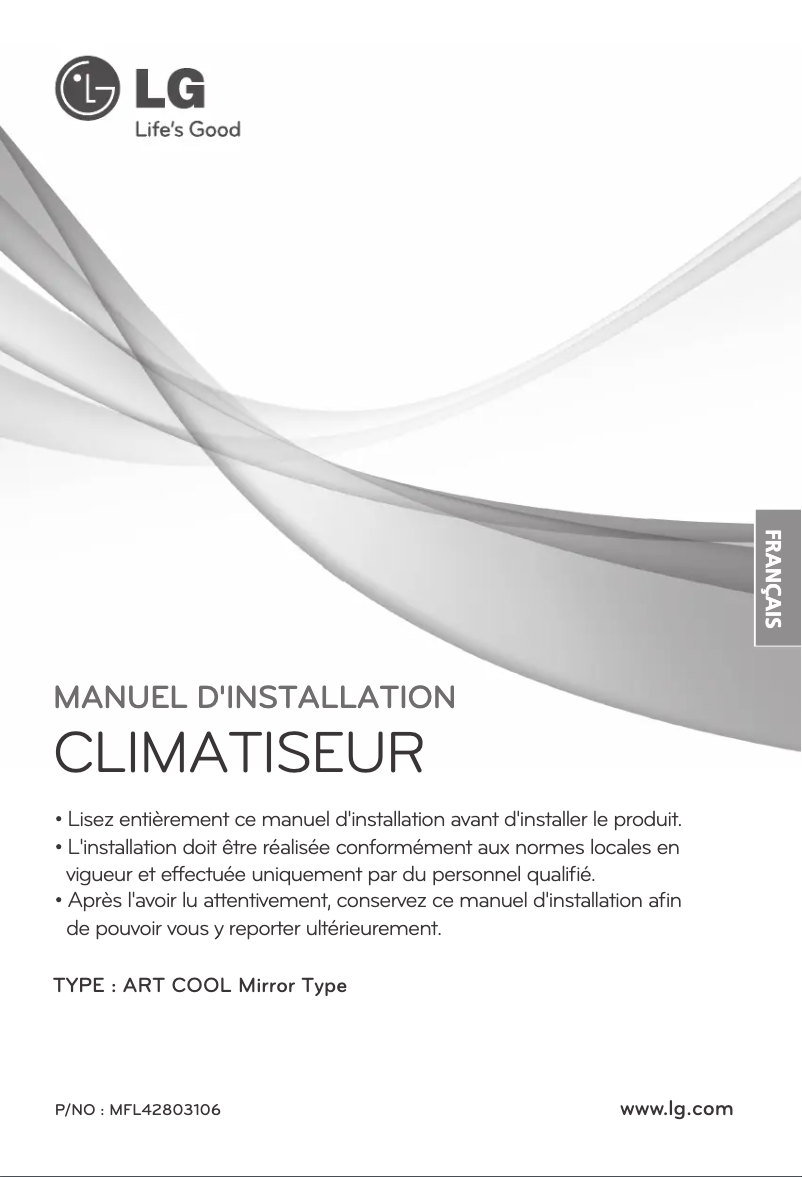 Page n°1 - Guide d'installation LG ARNU12GSER2