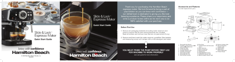 Page n°1 - Guide de démarrage rapide Hamilton Beach Slide & Lock 40731