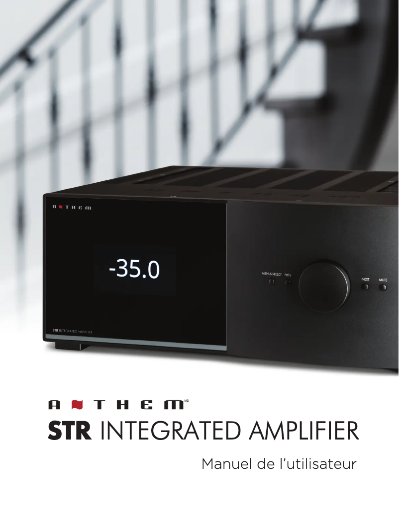 Page 1 de la notice Manuel utilisateur Anthem STR Preamplifier