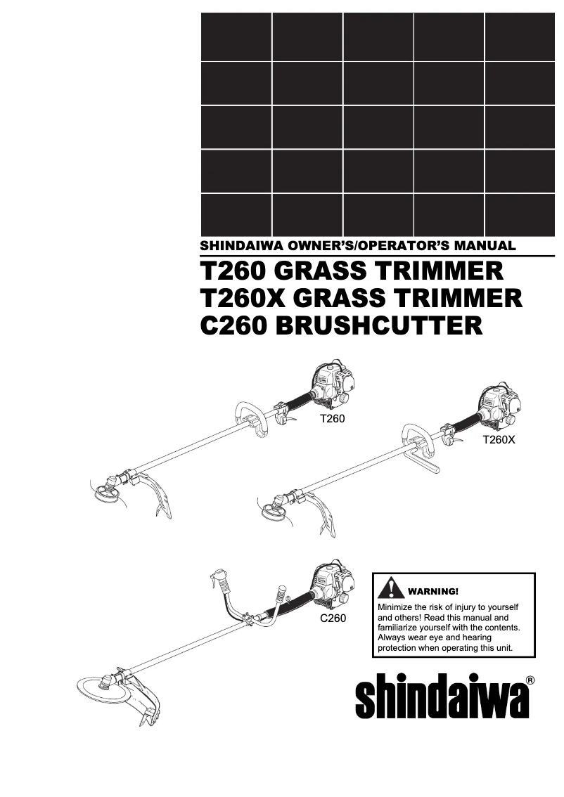 Page 1 de la notice Manuel utilisateur Shindaiwa T260