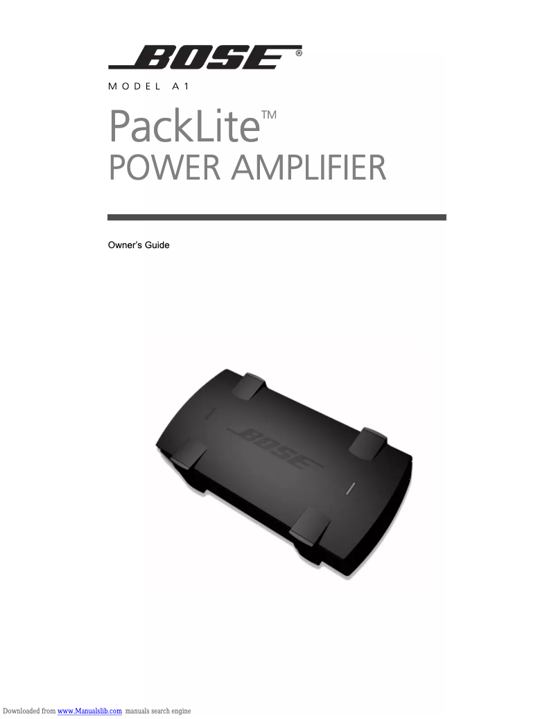 Page n°1 - Manuel utilisateur Bose PackLite Model A1