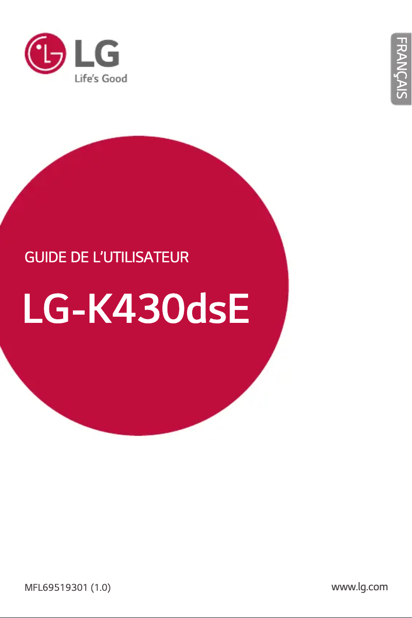 Page 1 de la notice Manuel utilisateur LG K430DSE