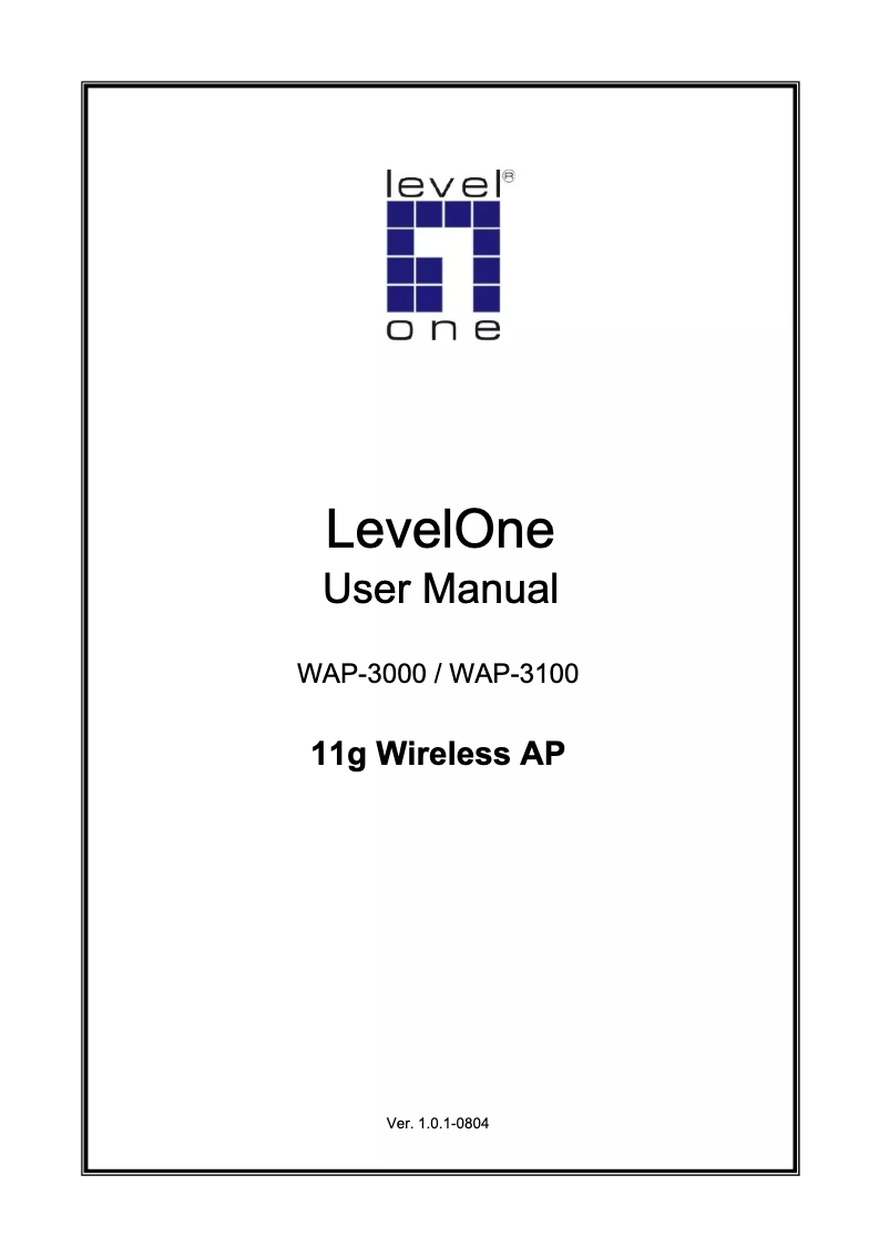 Page 1 of the manual User Manual LevelOne WAP-3000