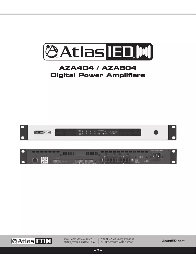 Page n°1 - Manuel utilisateur Atlas AZA804