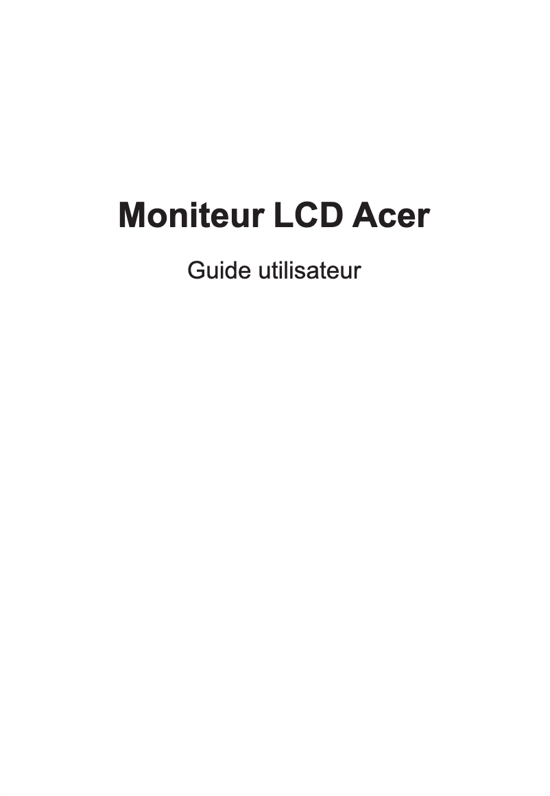 Page 1 de la notice Manuel utilisateur Acer Nitro RG1 RG271P